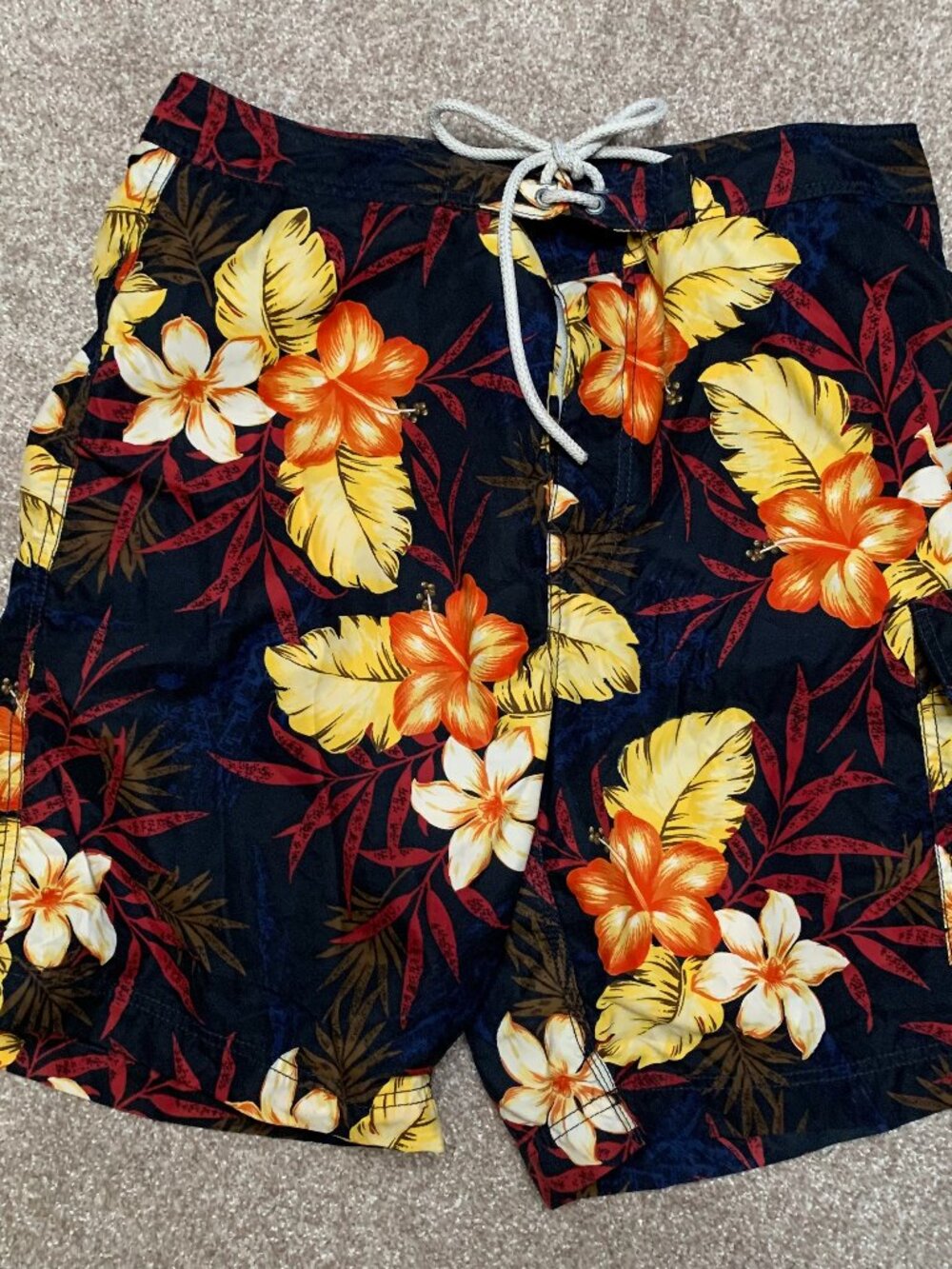 Banana Republic Men’s Hawaiian Floral Print Swim Trunks Board Shorts Size 33